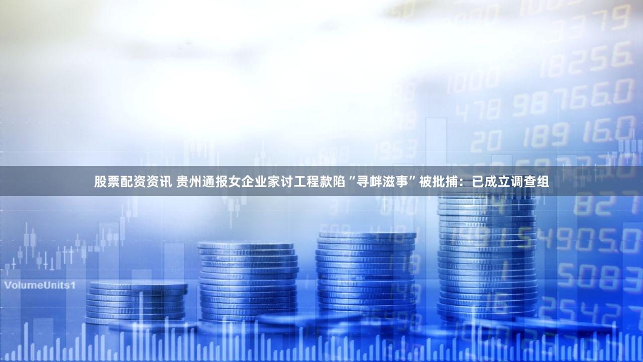 股票配资资讯 贵州通报女企业家讨工程款陷“寻衅滋事”被批捕：已成立调查组