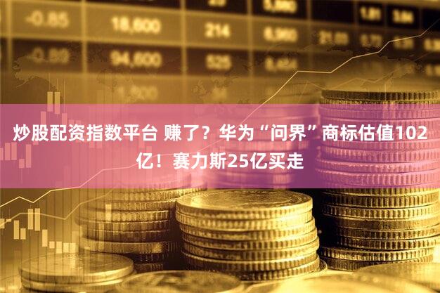 炒股配资指数平台 赚了？华为“问界”商标估值102亿！赛力斯25亿买走