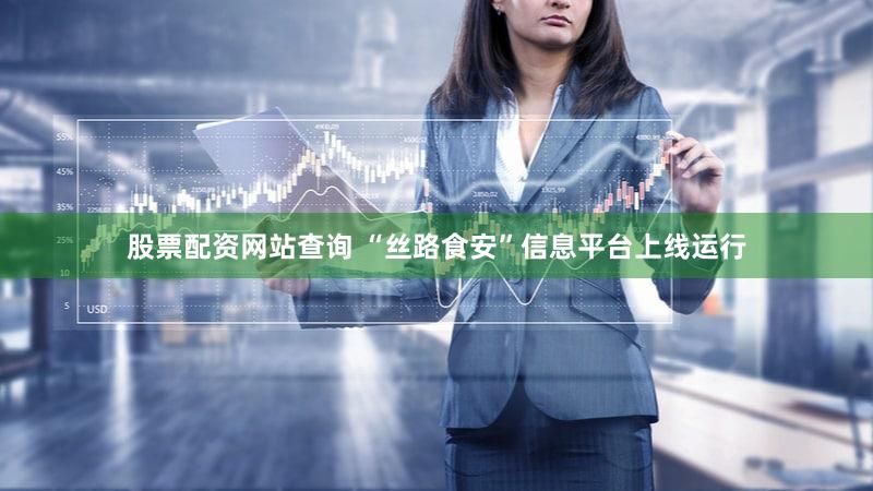 股票配资网站查询 “丝路食安”信息平台上线运行